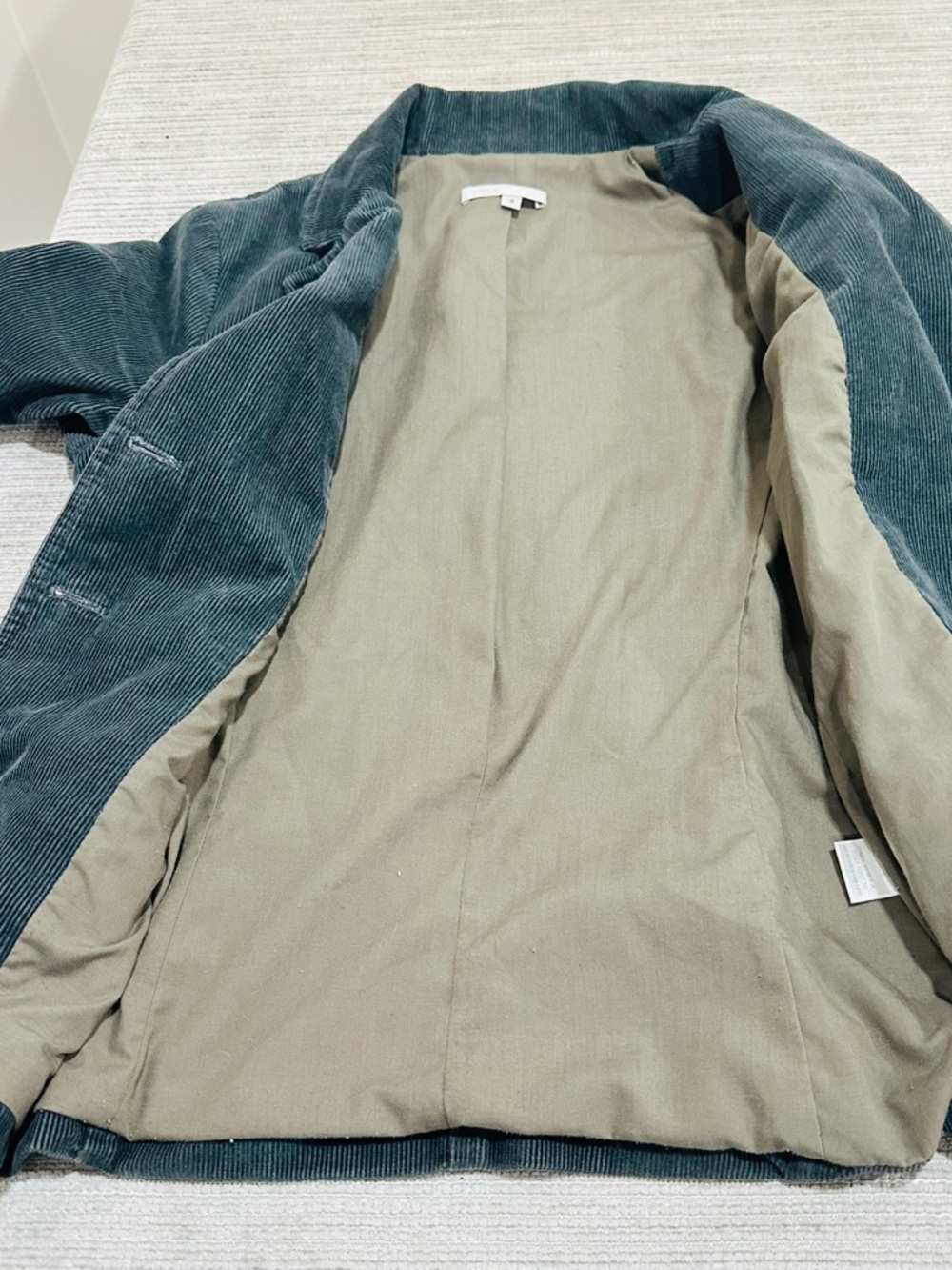 Vince‎ Jacket Blazer Corduroy Size 6 Grey  Cotton Cord Button Front Casual USA - Picture 8 of 10
